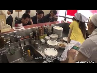 an employee of a japanese cafe was brought to orgasm